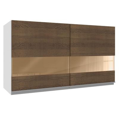 Armário Aéreo Glamy 100%MDF 120cm 2 Portas BR/Rustic Madesa