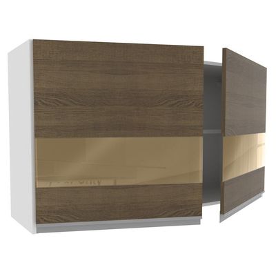 Armário Aéreo Glamy 100%MDF 120cm 2 Portas BR/Rustic Madesa