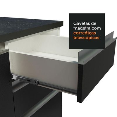 Balcão De Canto 100% Mdf 1 Porta Branco/preto