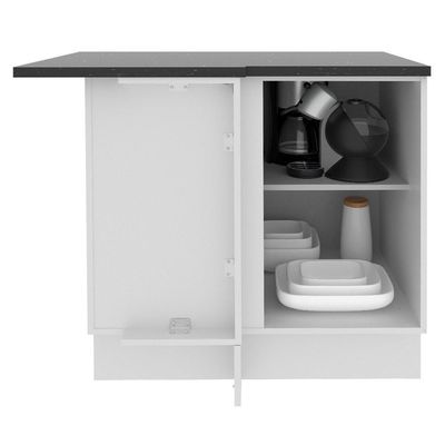 Balcão de Canto Madesa Acordes Glamy 100% MDF 1 Porta Branco