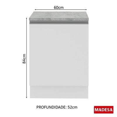 Balcão Glamy Branco 1 Porta Madesa