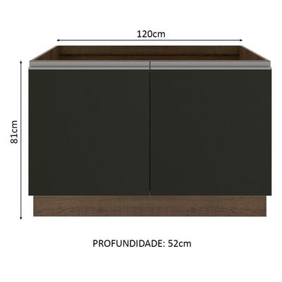 Balcão de Pia Glamy 2 Portas Madesa