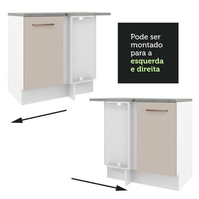 Balcão De Canto 1 Porta Agata Madesa Branco/crema