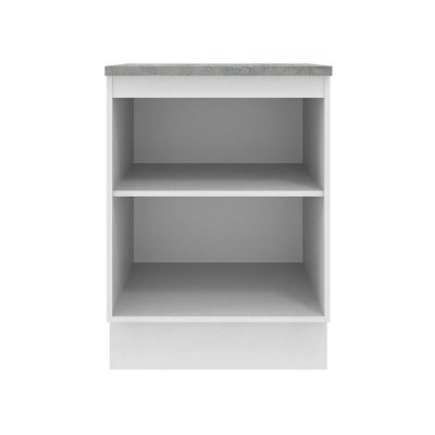 Balcão Madesa Agata 60 Cm 1 Porta - Branco Rustic/branco