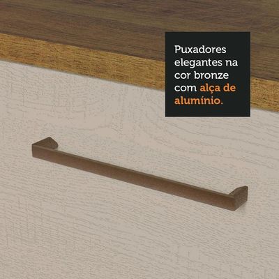 Balcão Gabinete De Pia 2 Portas Agata Madesa Rustic/crema