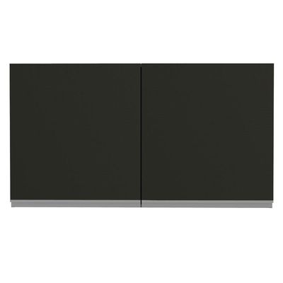 Armário Aéreo Madesa Glamy 120 Cm 2 Portas - Rustic/preto