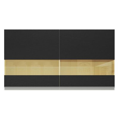Armário Aéreo 100% Mdf 120 Cm 2 Portas Vidro Reflex Branco/