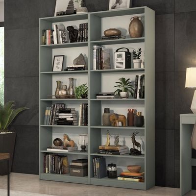 Kit Madesa com 2 Estantes Livreiro 6908 Cinza