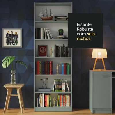 Kit Madesa com 2 Estantes Livreiro 6908 Cinza