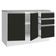 Balcão de Pia Glamy 2 Portas 3 Gavetas Branco/Preto Madesa