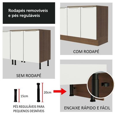 Balcão Madesa 70 Cm 2 Portas - Veludo Sem Tampo Veludo