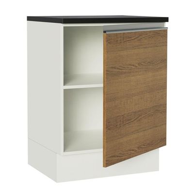 Balcão Acordes 100% Mdf 60cm 1 Porta Branco Rustic