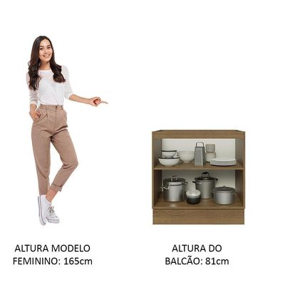Balcão Madesa 70 Cm 2 Portas - Veludo Sem Tampo Veludo