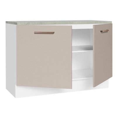 Balcão De Pia Cozinha 2 Portas (com Tampo) Branco/crema Agata Madesa Branco/crema