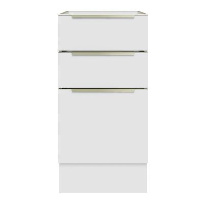 Balcão 40 Cm 3 Gavetas (sem Tampo) Branco/Branco Veludo