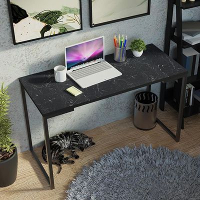 Kit Escritório Home Office + Mesa + Estante Escada Preto