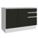 Balcão de Pia Madesa Glamy 2 Portas e 3 Gavetas Branco Preto