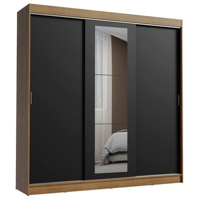 Guarda-roupa 3 Portas de Correr com Espelho 3 Gavetas Madesa