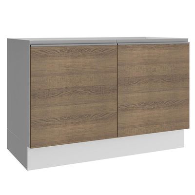Balcão Pia Madesa Glamy 100% Mdf 120cm 2 Portas BR/Rustic