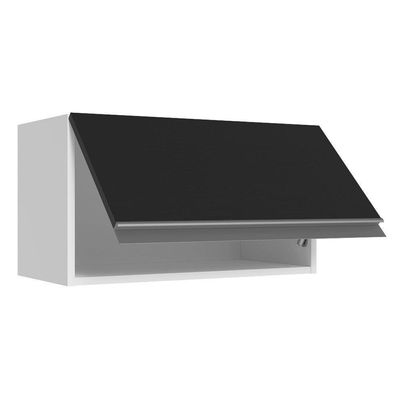 Armário Aéreo 100% Mdf 60 Cm 1 Porta Basculante Branco/pret