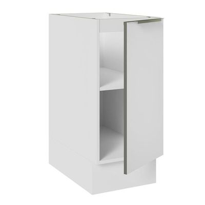 Balcão 35 Cm 1 Porta (sem Tampo) Branco/Branco Veludo