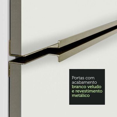 Balcão 35 Cm 1 Porta (sem Tampo) Branco/Branco Veludo
