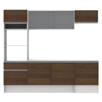 Cozinha Topazio com Armário Balcão Tampo Rustic Madesa