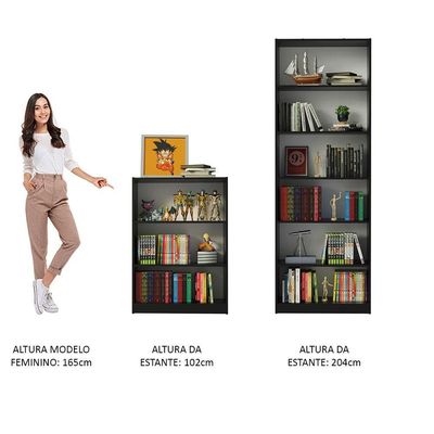 Kit Estante Livreiro 6908 e Estante Livreiro 6907 Preto