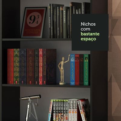 Kit Estante Livreiro 6908 e Estante Livreiro 6907 Preto