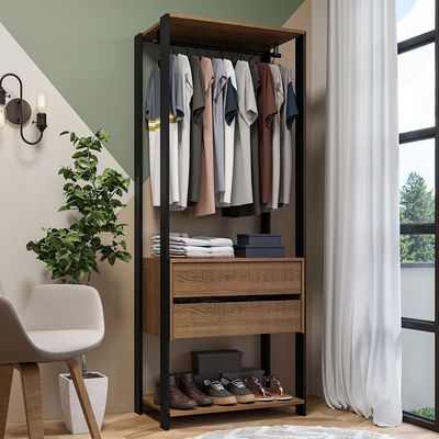 Closet Aberto Guarda-roupa 2 Gavetas 70cm Madesa