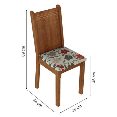 Conjunto Sala Jantar Mesa Tampo Madeira 4 Cadeiras Madesa