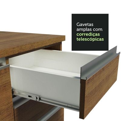 Kit Com 2 Balcões De Cozinha Madesa Glamy 4 Portas 3 Gavetas (sem Tampo E Pia) - Rustic Rustic