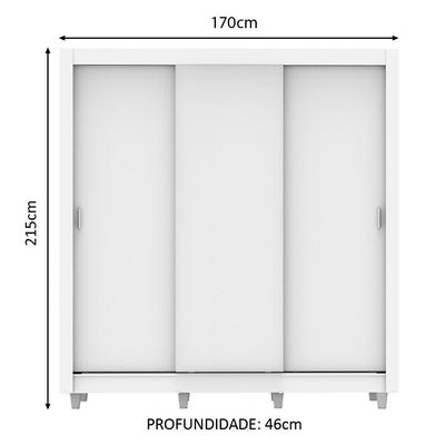 Guarda Roupa Casal Lyon Plus 3 Portas 4 Gavetas Madesa