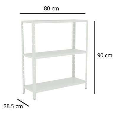 Estante Aço 3 Prateleiras Eaf007 Branco