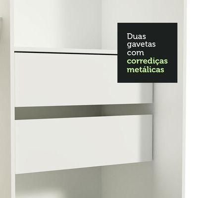 Guarda-roupa 2 Portas de Correr com Espelho 2 Gavetas Madesa