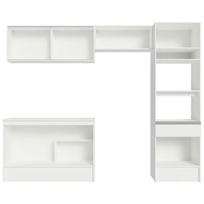 Armário De Cozinha Completa 260cm Branco Diamante Branco