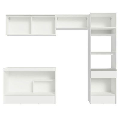 Armário De Cozinha Completa 260cm Branco Branco