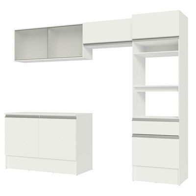 Armário De Cozinha Completa 260cm Branco Branco