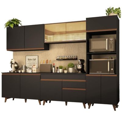 Cozinha Completa Reims 310001Armário E Balcão Preto/rustic