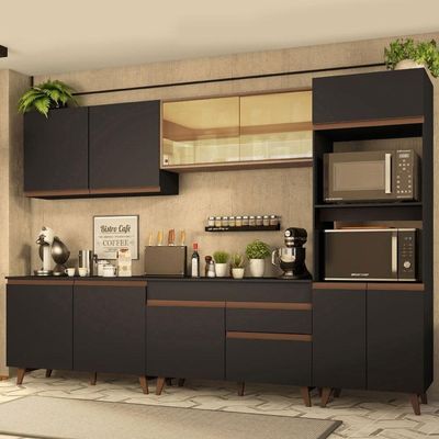 Cozinha Completa Reims 310001Armário E Balcão Preto/rustic