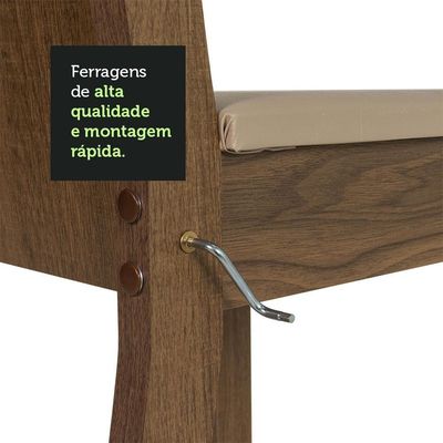 Conjunto Sala De Jantar Mesa Tampo De Madeira 6 Cadeiras Rustic/bege Sharon Madesa
