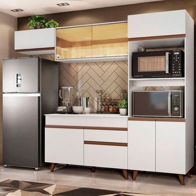 Armário de Cozinha Reims 260001 com Balcão e Tampo Branco