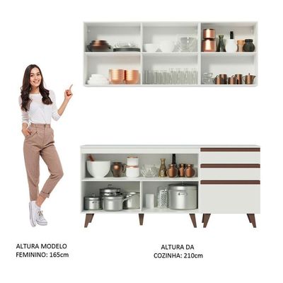 Armário de Cozinha com Balcão 5 Portas 3 Gavetas Branco