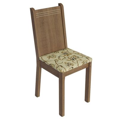 Conjunto Sala De Jantar Mesa Tampo De Madeira 6 Cadeiras Rustic/lírio Bege Sharon Madesa