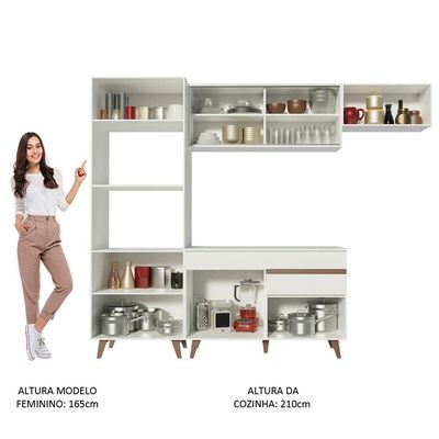 Armário de Cozinha Reims 260001 com Balcão e Tampo Branco