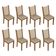 Conjunto Sala De Jantar Mesa Tampo De Madeira 8 Cadeiras Rustic/crema/bege Marisa Madesa