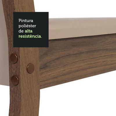 Conjunto Sala De Jantar Mesa Tampo De Madeira 6 Cadeiras Rustic/crema/bege Bahamas Madesa