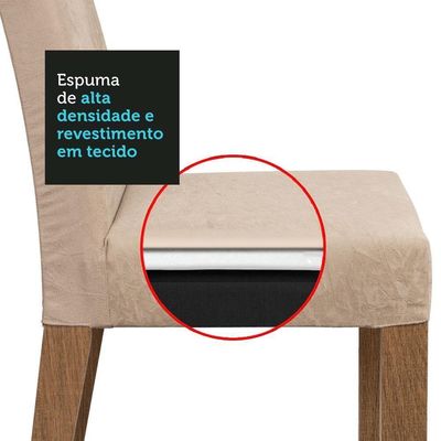 Conjunto Sala De Jantar Mesa Tampo De Madeira 4 Cadeiras Rustic/crema/imperial Agnes Madesa
