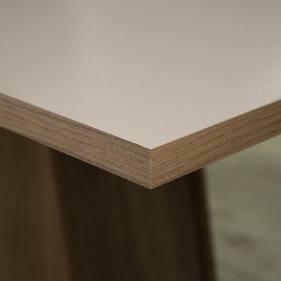 Conjunto Sala De Jantar Mesa Tampo De Madeira 4 Cadeiras Rustic/crema/sintético Bege Briana Madesa
