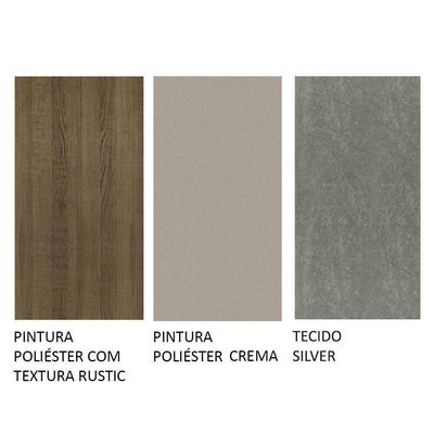 Conjunto Sala De Jantar Mesa Tampo De Madeira 4 Cadeiras Rustic/crema/silver Gisele Madesa
